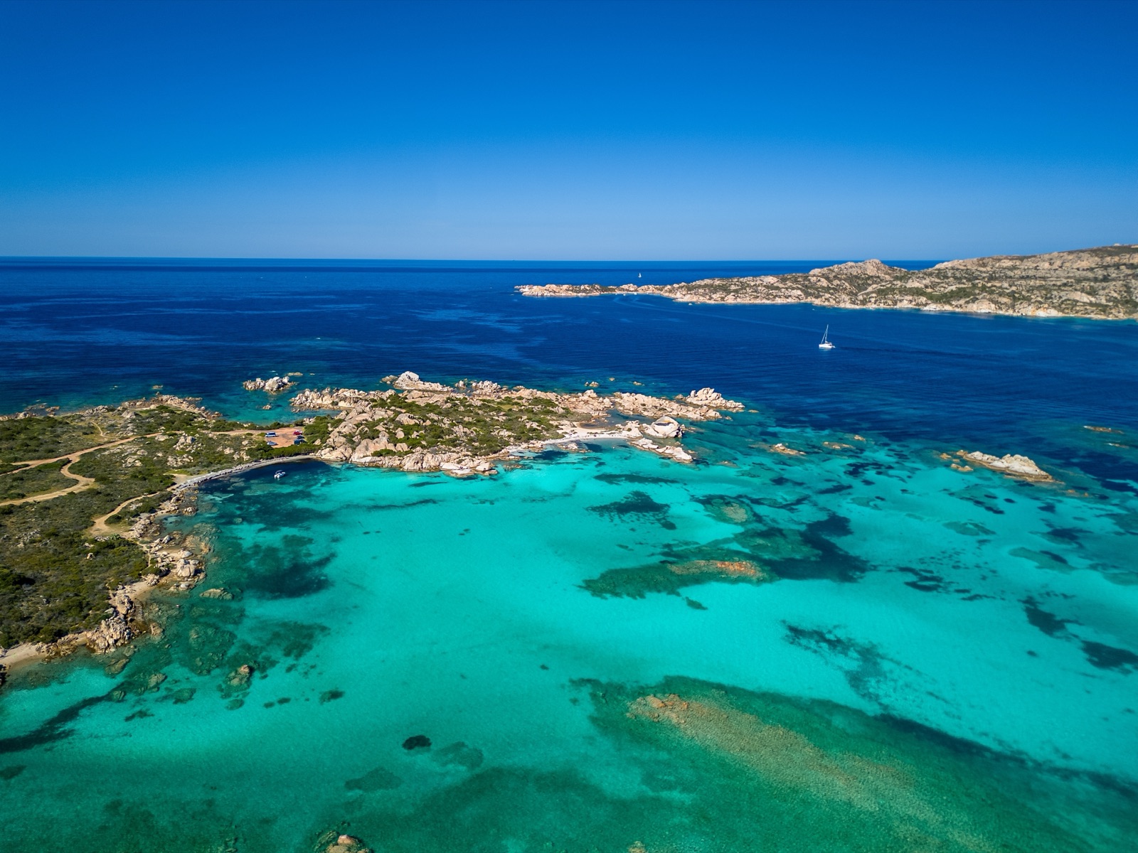Aerial view of the La Maddalena coastline